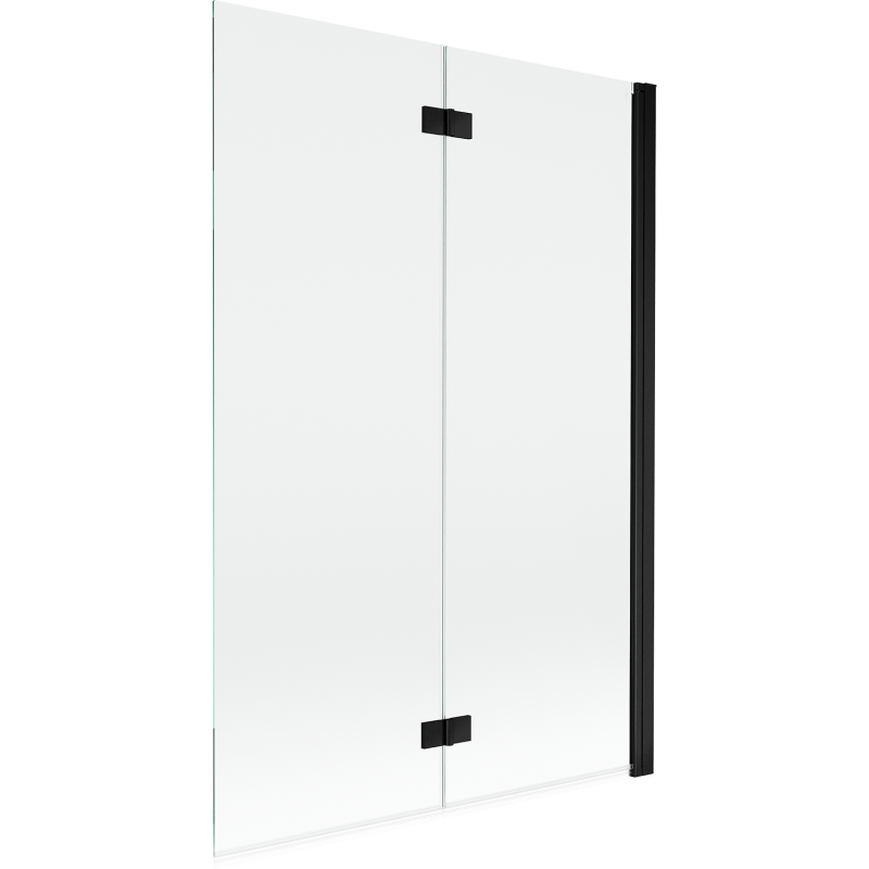 Paroi de bain Mexen Mist 2 volets droite 120 x 150 cm, transparent, noir - 8A9-120-002-70-00-P