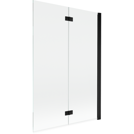 Mexen Mist paroi de baignoire à 2 volets droite 120 x 150 cm, transparent, noir - 8A9-120-002-70-00-P
