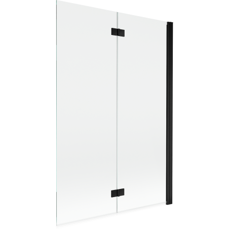 Paroi de bain Mexen Mist 2 volets droite 120 x 150 cm, transparent, noir - 8A9-120-002-70-00-P
