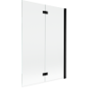 Paroi de bain Mexen Mist 2 volets droite 120 x 150 cm, transparent, noir - 8A9-120-002-70-00-P