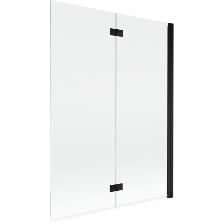 Paroi de douche à 2 volets Mexen Mist droite 130 x 150 cm, transparent, noir - 8A9-130-002-70-00-P