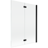 Paroi de douche à 2 volets Mexen Mist droite 130 x 150 cm, transparent, noir - 8A9-130-002-70-00-P