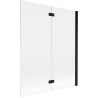 Paroi de douche Mexen Mist à 2 panneaux droite 140 x 150 cm, transparent, noir - 8A9-140-002-70-00-P