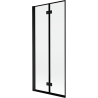 Mexen Mist paroi de baignoire à 2 battants gauche 80 x 150 cm, cadre noir, noir - 8A9-080-002-70-70-L