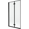 Mexen Mist paroi de baignoire 2 volets gauche 100 x 150 cm, cadre noir, noir - 8A9-100-002-70-70-L