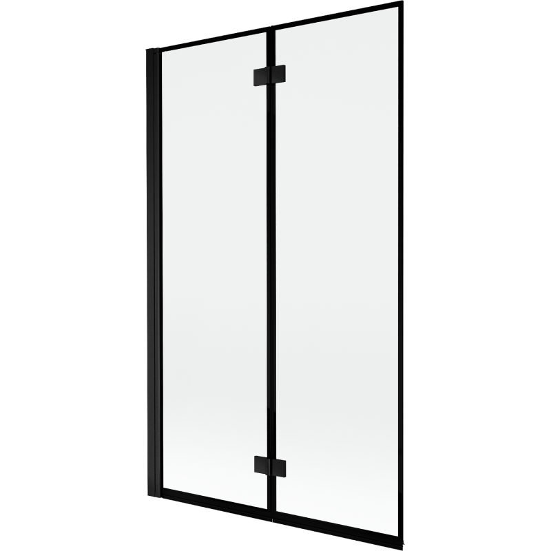 Paroi de bain Mexen Mist 2 volets côté gauche 110 x 150 cm, cadre noir, noir - 8A9-110-002-70-70-L