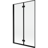 Paroi de bain Mexen Mist 2 volets côté gauche 110 x 150 cm, cadre noir, noir - 8A9-110-002-70-70-L