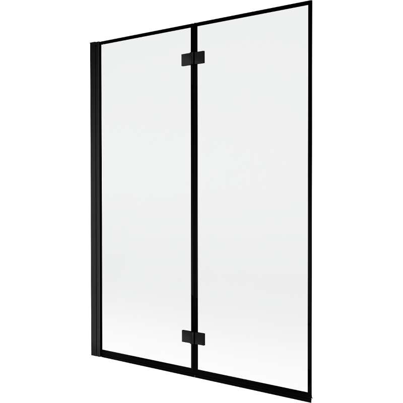 Mexen Mist paroi de baignoire à 2 volets gauche 130 x 150 cm, cadre noir, noir - 8A9-130-002-70-70-L