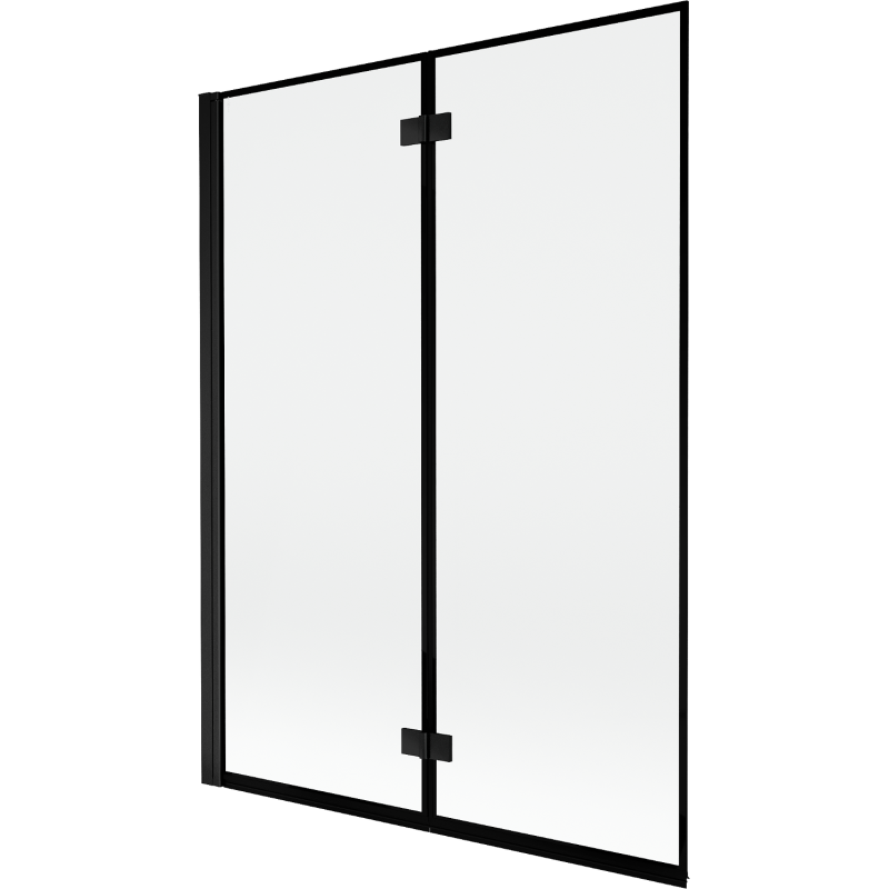 Mexen Mist paroi de douche à 2 volets gauche 130 x 150 cm, cadre noir, noir - 8A9-130-002-70-70-L