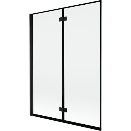 Mexen Mist paroi de baignoire à 2 volets gauche 130 x 150 cm, cadre noir, noir - 8A9-130-002-70-70-L