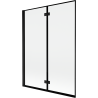 Mexen Mist paroi de douche à 2 volets gauche 130 x 150 cm, cadre noir, noir - 8A9-130-002-70-70-L