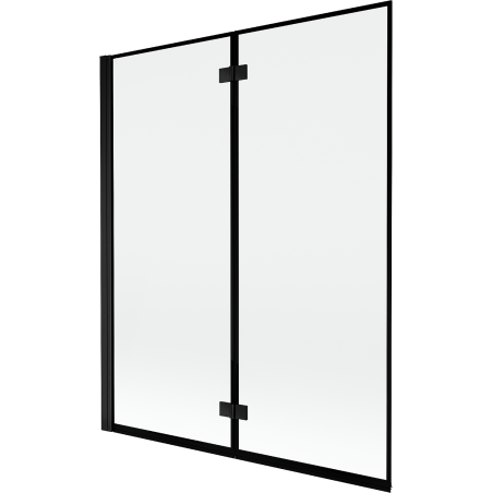 Paroi de baignoire Mexen Mist 2 volets gauche 140 x 150 cm, cadre noir, noir - 8A9-140-002-70-70-L