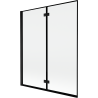 Paroi de baignoire Mexen Mist 2 volets gauche 140 x 150 cm, cadre noir, noir - 8A9-140-002-70-70-L