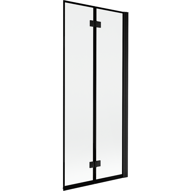Paroi de douche Mexen Mist 2 volets, droite 80 x 150 cm, cadre noir, noir - 8A9-080-002-70-70-P