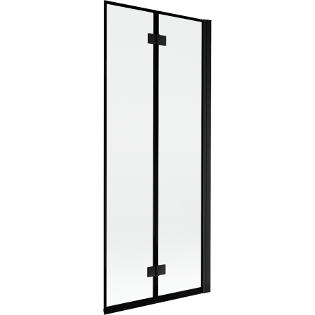 Mexen Mist paroi de baignoire à 2 vantaux, droite, 80 x 150 cm, cadre noir, noir - 8A9-080-002-70-70-P