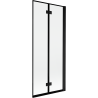 Paroi de douche Mexen Mist 2 volets, droite 80 x 150 cm, cadre noir, noir - 8A9-080-002-70-70-P