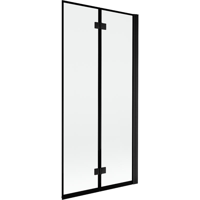 Paroi de baignoire 2 volets Mexen Mist droite 90 x 150 cm, cadre noir - 8A9-090-002-70-70-P