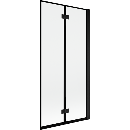 Paroi de baignoire 2 volets Mexen Mist droite 90 x 150 cm, cadre noir - 8A9-090-002-70-70-P