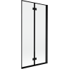 Mexen Mist pare-douche à 2 vantaux droit 90 x 150 cm, cadre noir, noir - 8A9-090-002-70-70-P