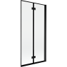 Paroi de baignoire 2 volets Mexen Mist droite 90 x 150 cm, cadre noir - 8A9-090-002-70-70-P