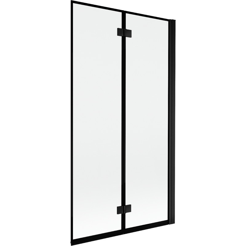 Mexen Mist paravent de baignoire à 2 volets droit 100 x 150 cm, cadre noir, noir - 8A9-100-002-70-70-P