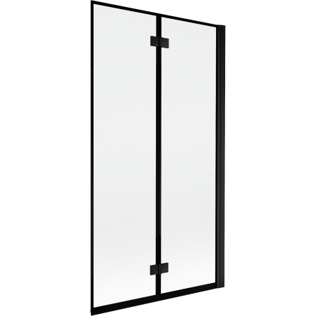 Mexen Mist paravent de baignoire à 2 volets droit 100 x 150 cm, cadre noir, noir - 8A9-100-002-70-70-P