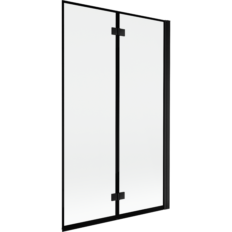 Mexen Mist paroi de douche pliante à 2 volets droit 110 x 150 cm, cadre noir, noir - 8A9-110-002-70-70-P