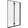 Mexen Mist paroi de douche pliante à 2 volets droit 110 x 150 cm, cadre noir, noir - 8A9-110-002-70-70-P