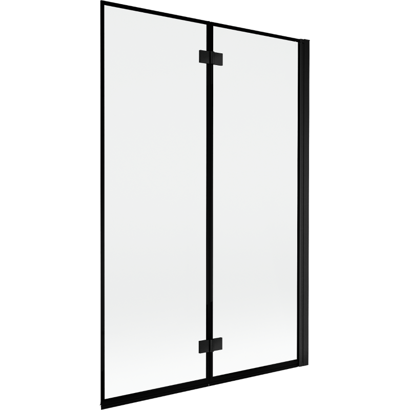 Mexen Mist paroi de baignoire à 2 volets droite 120 x 150 cm, cadre noir, noir - 8A9-120-002-70-70-P