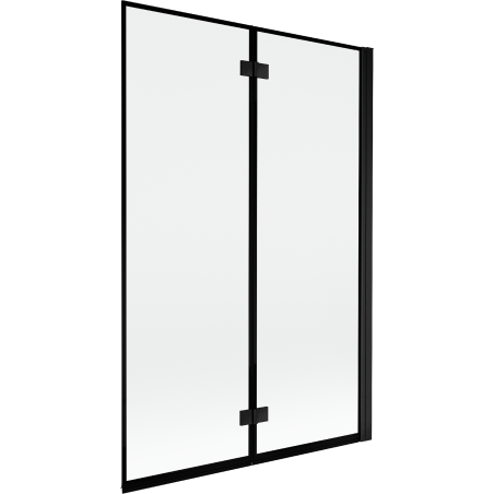 Mexen Mist paroi de baignoire à 2 volets droite 120 x 150 cm, cadre noir, noir - 8A9-120-002-70-70-P