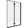 Mexen Mist paroi de baignoire à 2 volets droite 120 x 150 cm, cadre noir, noir - 8A9-120-002-70-70-P