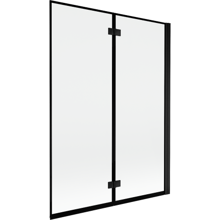 Mexen Mist paroi de baignoire à 2 volets droite 130 x 150 cm, cadre noir, noir - 8A9-130-002-70-70-P