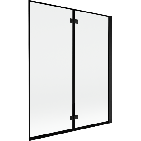 Mexen Mist paroi de baignoire 2 volets droit 140 x 150 cm, cadre noir, noir - 8A9-140-002-70-70-P
