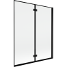 Mexen Mist paroi de baignoire 2 volets droit 140 x 150 cm, cadre noir, noir - 8A9-140-002-70-70-P
