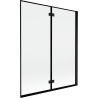 Mexen Mist paroi de douche 2 battants droite 140 x 150 cm, cadre noir, noir - 8A9-140-002-70-70-P