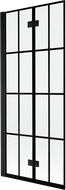 Mexen Mist paroi de baignoire 2 volets gauche 80 x 150 cm, grille noire, noir - 8A9-080-002-70-77-L