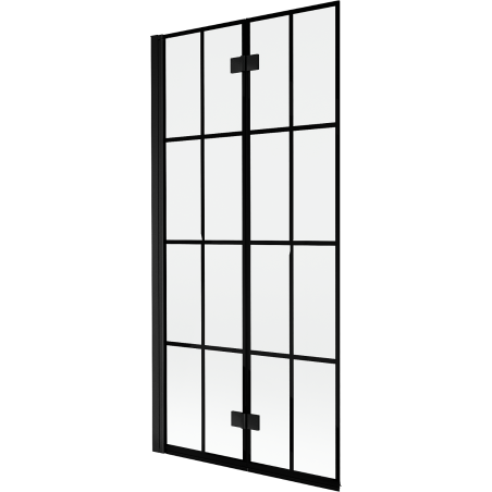 Mexen Mist paroi de douche 2 volets gauche 90 x 150 cm, grille noire, noir - 8A9-090-002-70-77-L