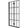 Mexen Mist paroi de baignoire à 2 volets gauche 90 x 150 cm, grille noire, noir - 8A9-090-002-70-77-L