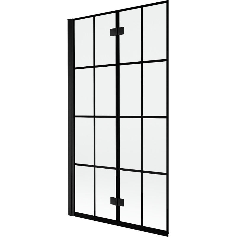 Paroi de baignoire Mexen Mist à 2 battants gauche 100 x 150 cm, grille noire, noir - 8A9-100-002-70-77-L