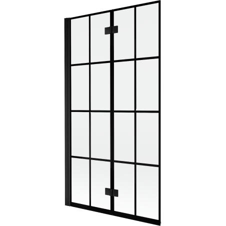 Paroi de baignoire Mexen Mist à 2 battants gauche 100 x 150 cm, grille noire, noir - 8A9-100-002-70-77-L