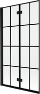 Paroi de baignoire Mexen Mist à 2 battants gauche 100 x 150 cm, grille noire, noir - 8A9-100-002-70-77-L