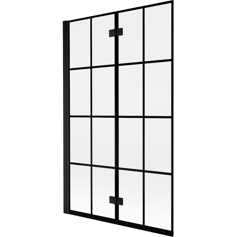 Mexen Mist paroi de douche à 2 battants côté gauche 110 x 150 cm, grille noire, noir - 8A9-110-002-70-77-L