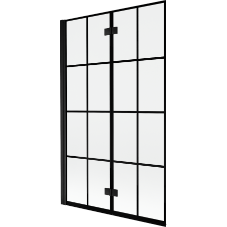 Mexen Mist paroi de douche à 2 battants côté gauche 110 x 150 cm, grille noire, noir - 8A9-110-002-70-77-L