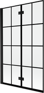 Mexen Mist paravent de baignoire 2 volets gauche 110 x 150 cm, grille noire, noir - 8A9-110-002-70-77-L