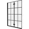 Paroi de baignoire 2 volets gauche Mexen Mist 120 x 150 cm, grille noire, noir - 8A9-120-002-70-77-L