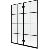 Mexen Mist paroi de baignoire pliante 2 volets gauche 130 x 150 cm, grille noire, noir - 8A9-130-002-70-77-L