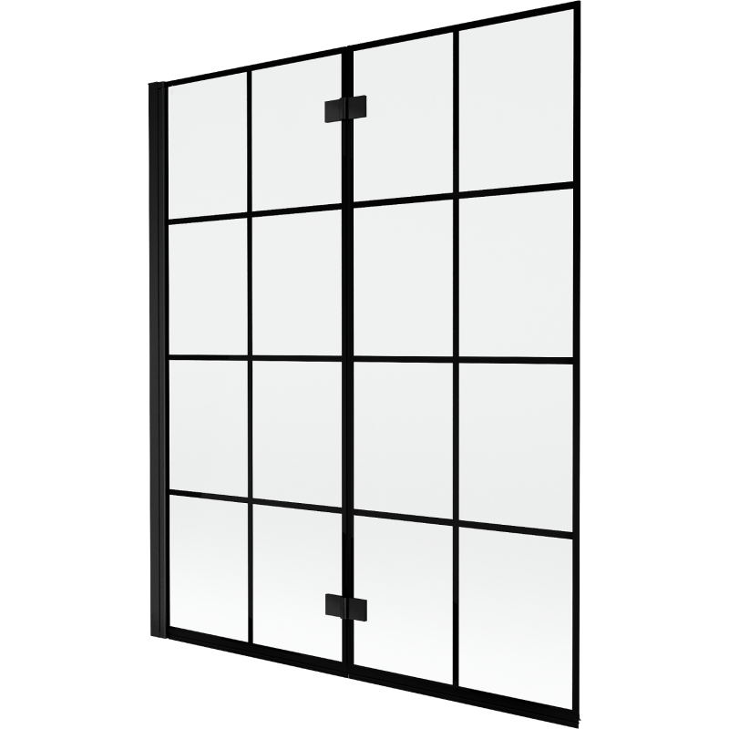Mexen Mist paroi de douche 2 volets gauche 140 x 150 cm, grille noire, noir - 8A9-140-002-70-77-L