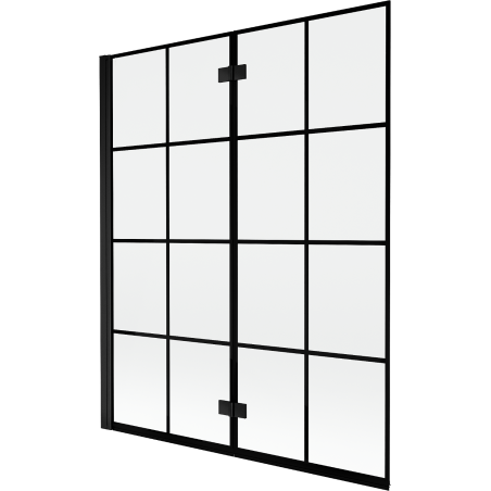 Mexen Mist paroi de douche 2 volets gauche 140 x 150 cm, grille noire, noir - 8A9-140-002-70-77-L