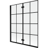 Mexen Mist paroi de baignoire 2 volets gauche 140 x 150 cm, grille noire, noir - 8A9-140-002-70-77-L