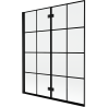 Mexen Mist paroi de douche 2 volets gauche 140 x 150 cm, grille noire, noir - 8A9-140-002-70-77-L